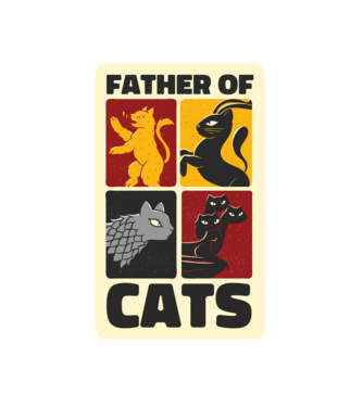 Father of Cats Game of Thrones parodie model alb pe tricou