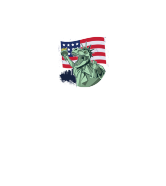 Ziua Independenței americane 4 iulie T-rex model alb pe tricou
