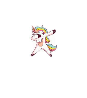 Unicorn DAB model albastru jeanși pe tricou