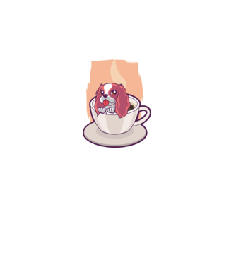 Cafea câine model negru pe tricou