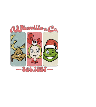 Whoville & Co - Grinch model alb pe tricou