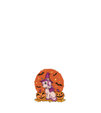 Unicorn Halloween model alb pe tricou