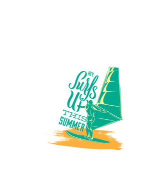Surfs up this summer model negru pe tricou