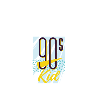 Retro 90s Kid model turcoaz pe tricou