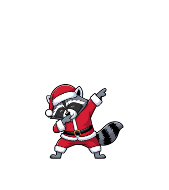 Raton Dab Xmas model alb pe tricou