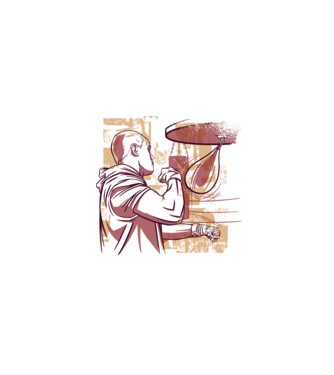 Pugilist model alb pe tricou