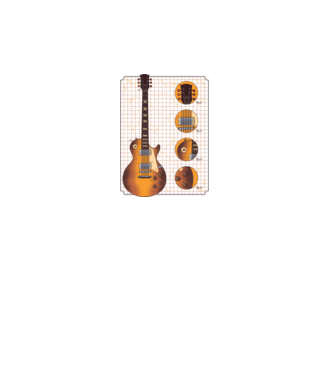 Gibson Chitară desen gold model alb pe tricou