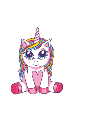 Unicorn drăguț model alb pe tricou
