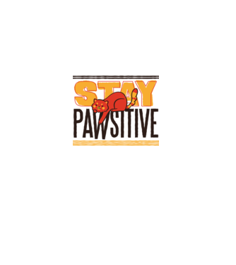 Stay Pawsitive model alb pe tricou