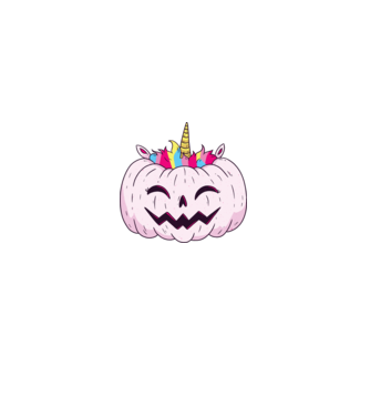 Unicorn Dovleac Halloween model negru pe tricou