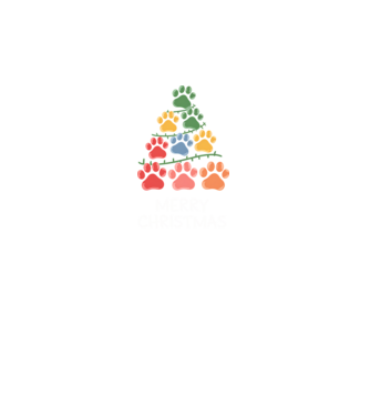 Merry Christmas Paws Negru model negru pe tricou