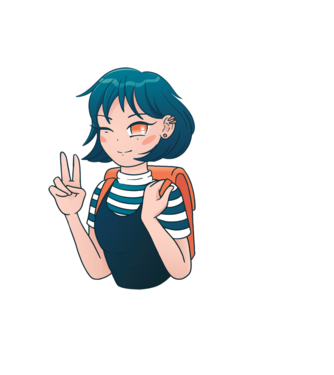 Anime fată model albastru deschis pe tricou