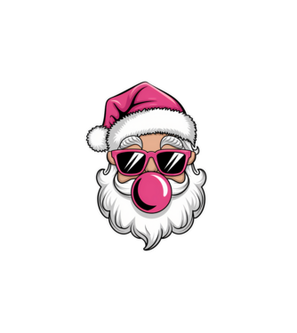 Bubble gum Santa 2 model alb pe tricou