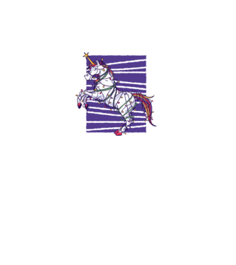 Unicorn pom de Crăciun model alb pe tricou