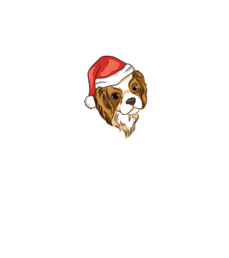 Santa Cocker Spaniel model alb pe tricou