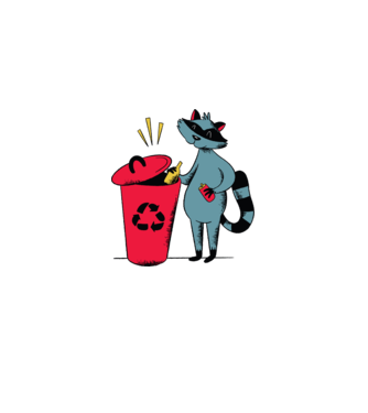 Reciclare Raton model gri pe tricou