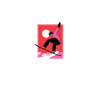 Snowboard poster model turcoaz pe tricou