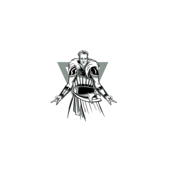 Războinic Viking model negru pe tricou