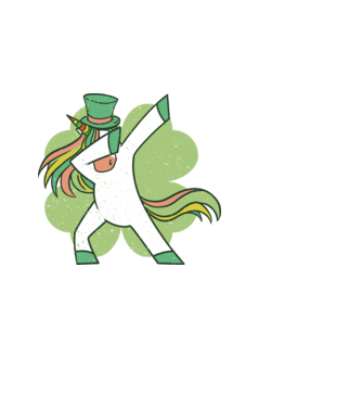 St Patrick Unicorn DAB model negru pe tricou