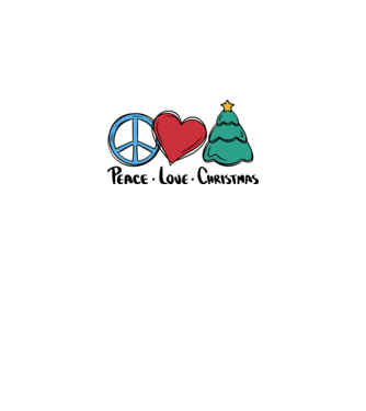 Peace Love Crăciun model alb pe tricou