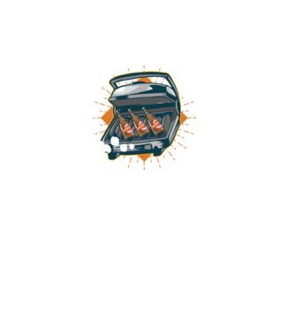 Bere BBQ model negru pe tricou