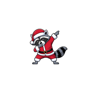 Raton Dab Xmas model alb/roșu pe tricou