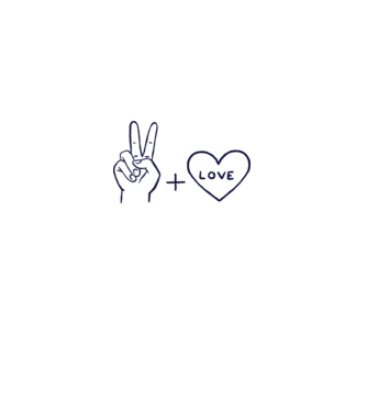 Peace + Love model alb pe tricou