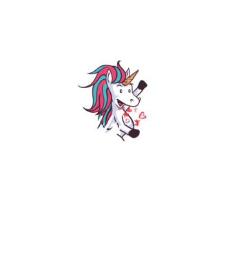 'Dragoste Unicorn pentru Valentine''s Day' model albastru închis pe tricou