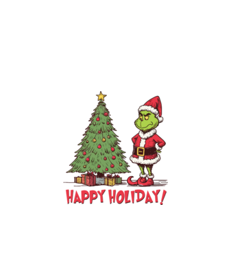 Happy Holiday Grinch model negru pe tricou