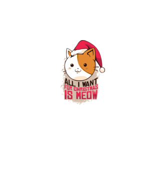 All I want for christmas is MEOW tricou cu pisică model negru pe tricou