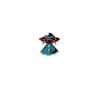 Alien Ufo model negru pe tricou