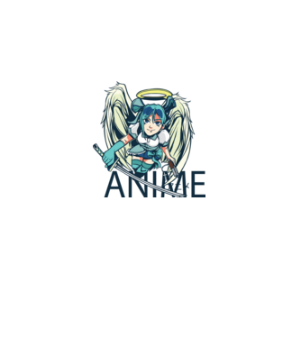 Anime fată cu sabie model alb pe tricou