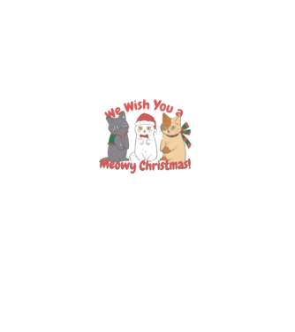 We wish You a Meowy Christmas model negru pe tricou