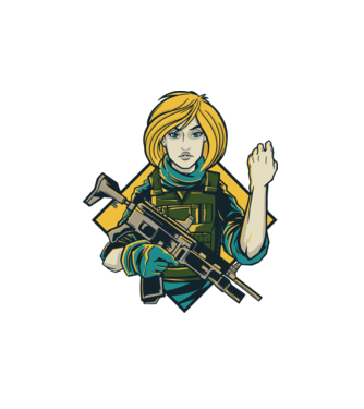 Fată Soldat model alb pe tricou