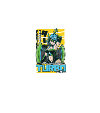 Turbo Gal Anime model alb pe tricou