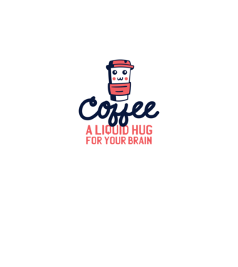 Cafea - o îmbrățișare lichidă pentru creier model gri pe tricou