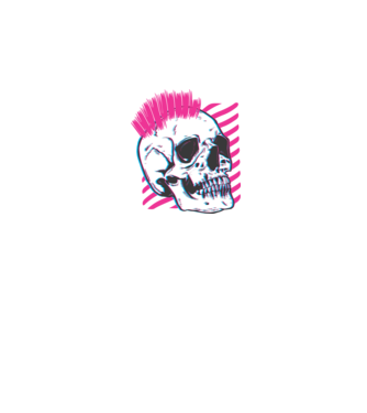 Craniu Punk model negru pe tricou