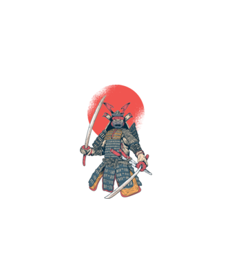 Vintage Samurai tricou arte marțiale orientale model alb pe tricou