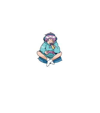 Anime Gamer Fată cu ciocolată model negru pe tricou