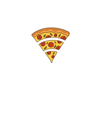 Felie de pizza Wifi model negru pe tricou