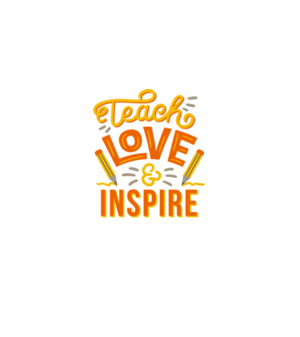Teach Love Inspire pentru profesori model alb pe tricou