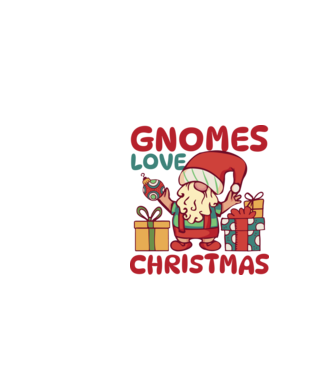 Gnomes LOVE Christmas model alb pe tricou
