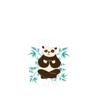 Stay Calm Panda meditație model negru pe tricou