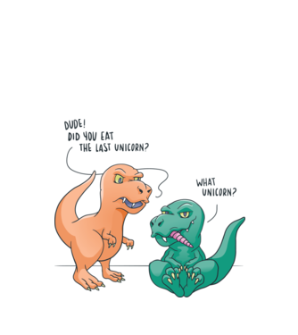 Tricou cu Dinozaur amuzant model alb pe tricou
