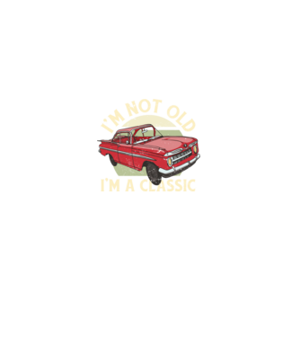 'Mașină clasică - I''m not old I''m a classic' model negru pe tricou