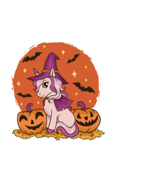 Unicorn Halloween model negru pe tricou