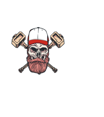 Craniu Viking model albastru deschis pe tricou