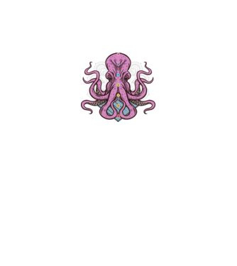 Yoga Octopus model negru pe tricou