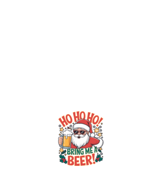HO HO HO bring me a BEER santa Alb model negru pe tricou