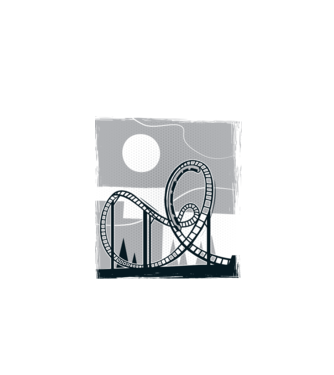 Roller coaster model alb pe tricou